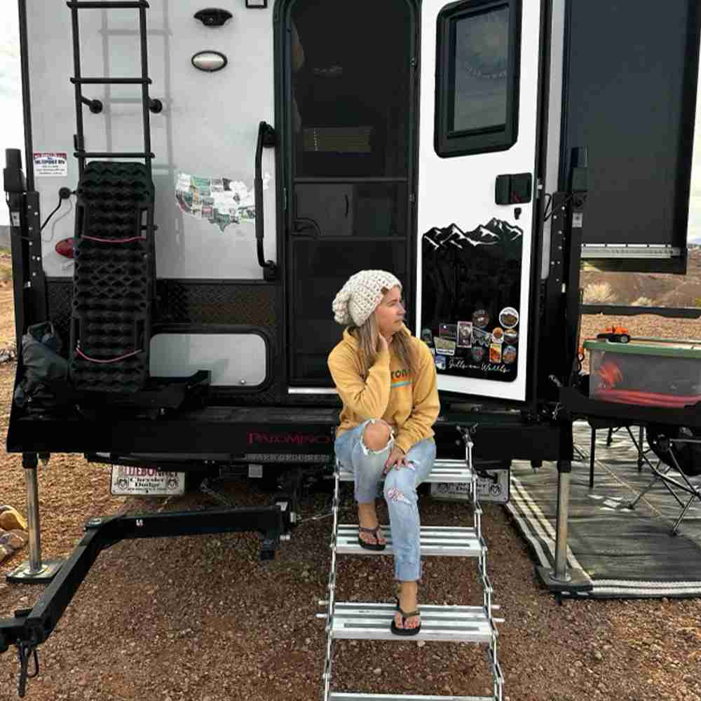 Black Mountain Adventure Board on Travel Trailer with Patty from Gills on Wheels