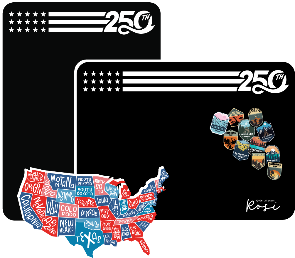 America 250 Collection by Rivet Supply Co. Limited Edition America 250 Adventure Board & Adventure Map